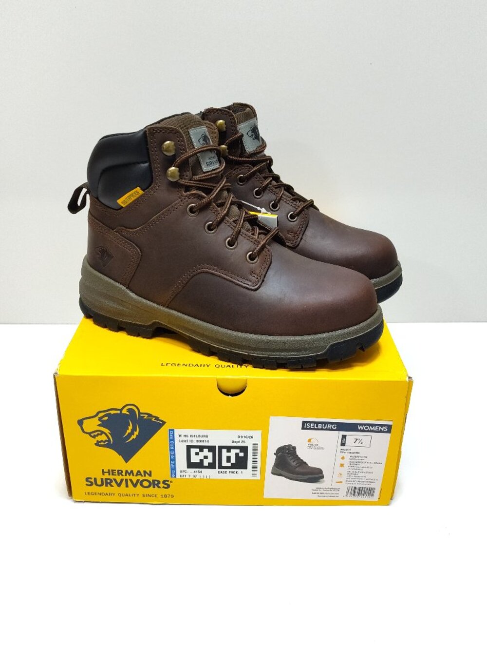 Herman Survivors Womens Iselburg Brown Steel Toe Waterproof Work Boots Size 7.5